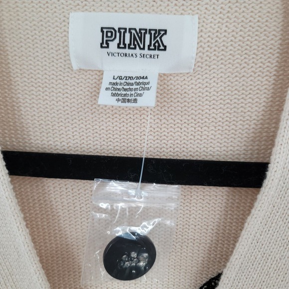 VS PINK Varsity Letterman Cardigan Size L RARE NWOT - Picture 7 of 7